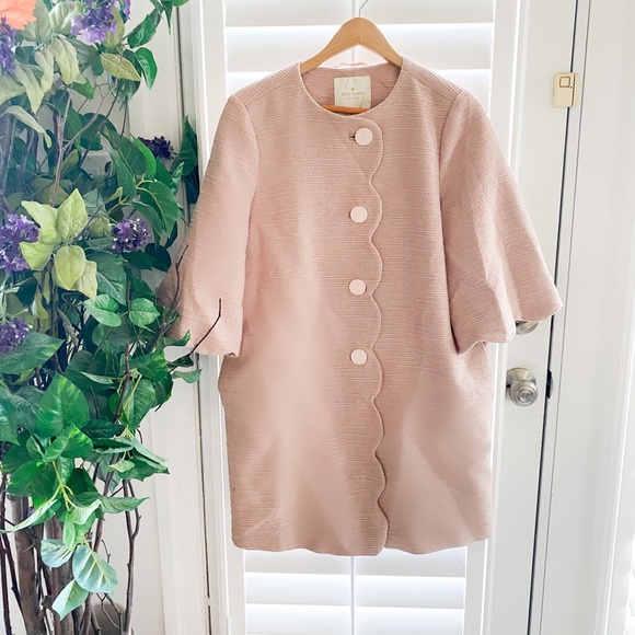 Kate Spade Pink Scallop Tweed Coat - Picture 5 of 6